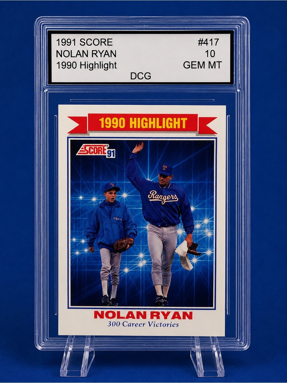 1991 Score Nolan Ryan 1990 Highlight Trading Card - Blue